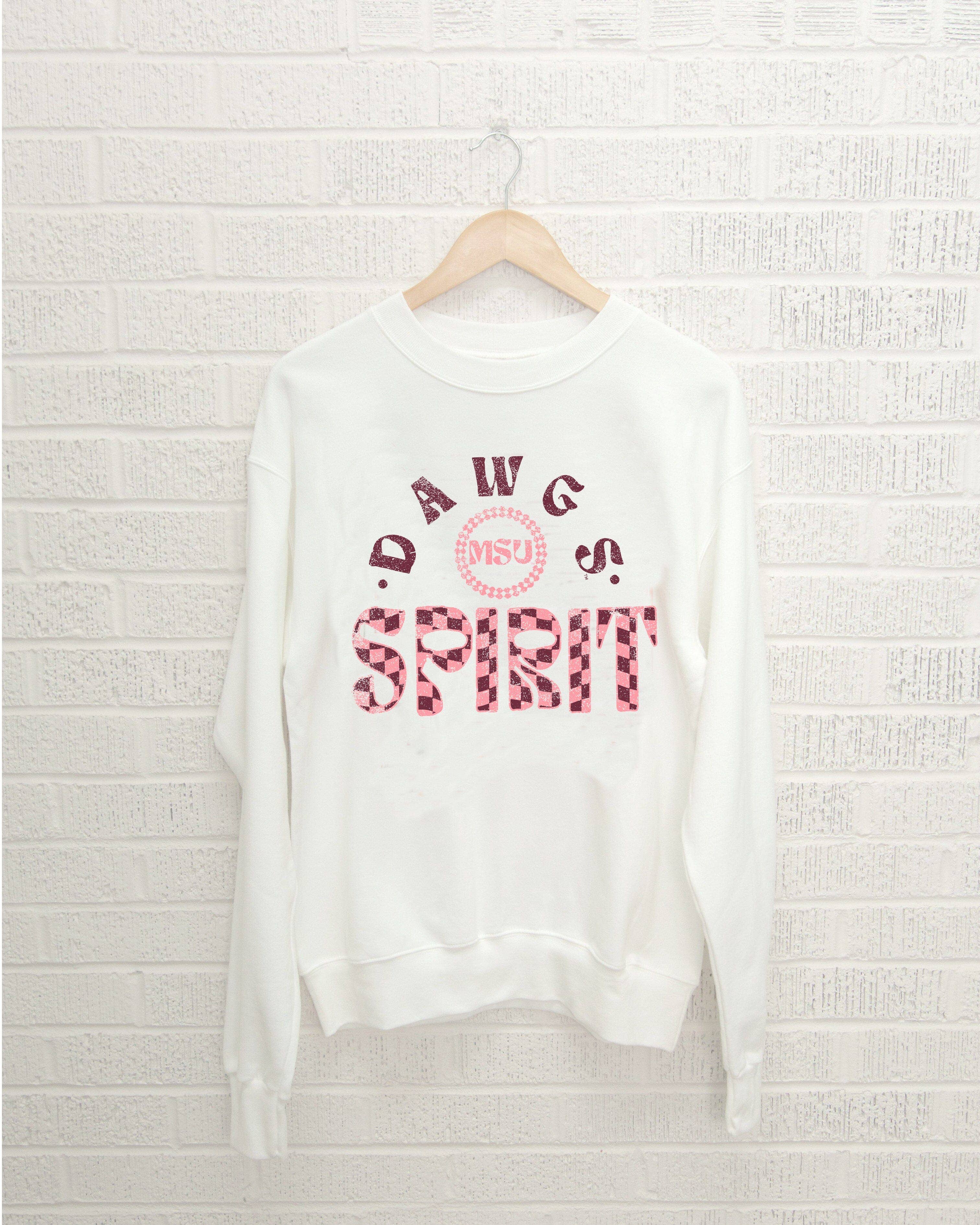 Mississippi State Bulldogs Spirit White Thrifted - Adult & Kids T-Shirts, Sweatshirts & Hoodies apparel design preview 1
