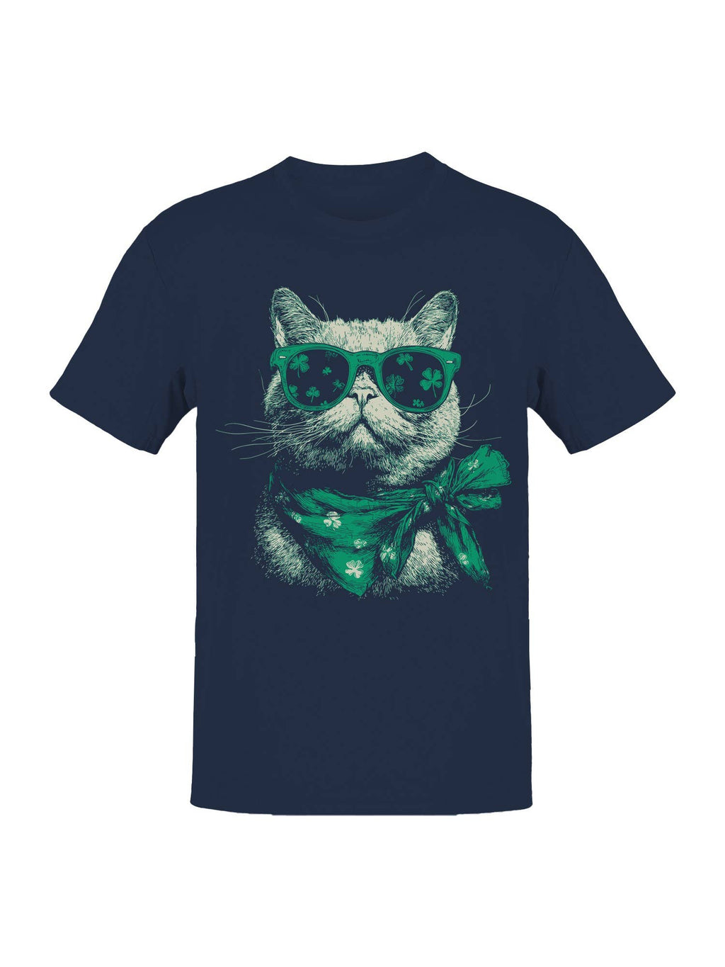 St. Patrick's Day Shamrock Sunglass Cat Coolness - Adult & Kids T-Shirts, Sweatshirts & Hoodies apparel design preview 1