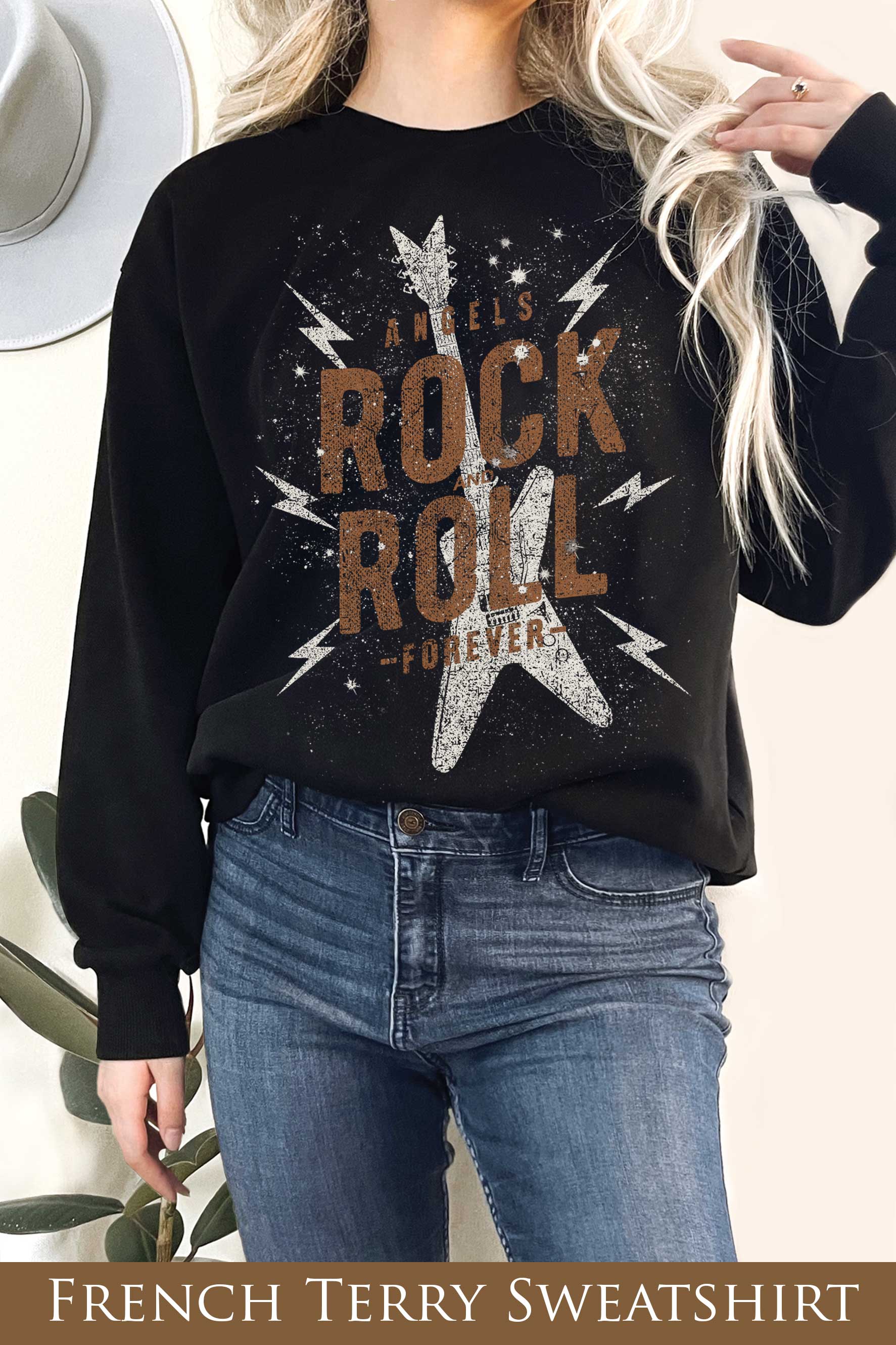 Angels Rock and Roll Forever Graphix Terry - Adult & Kids T-Shirts, Sweatshirts & Hoodies apparel design preview 1