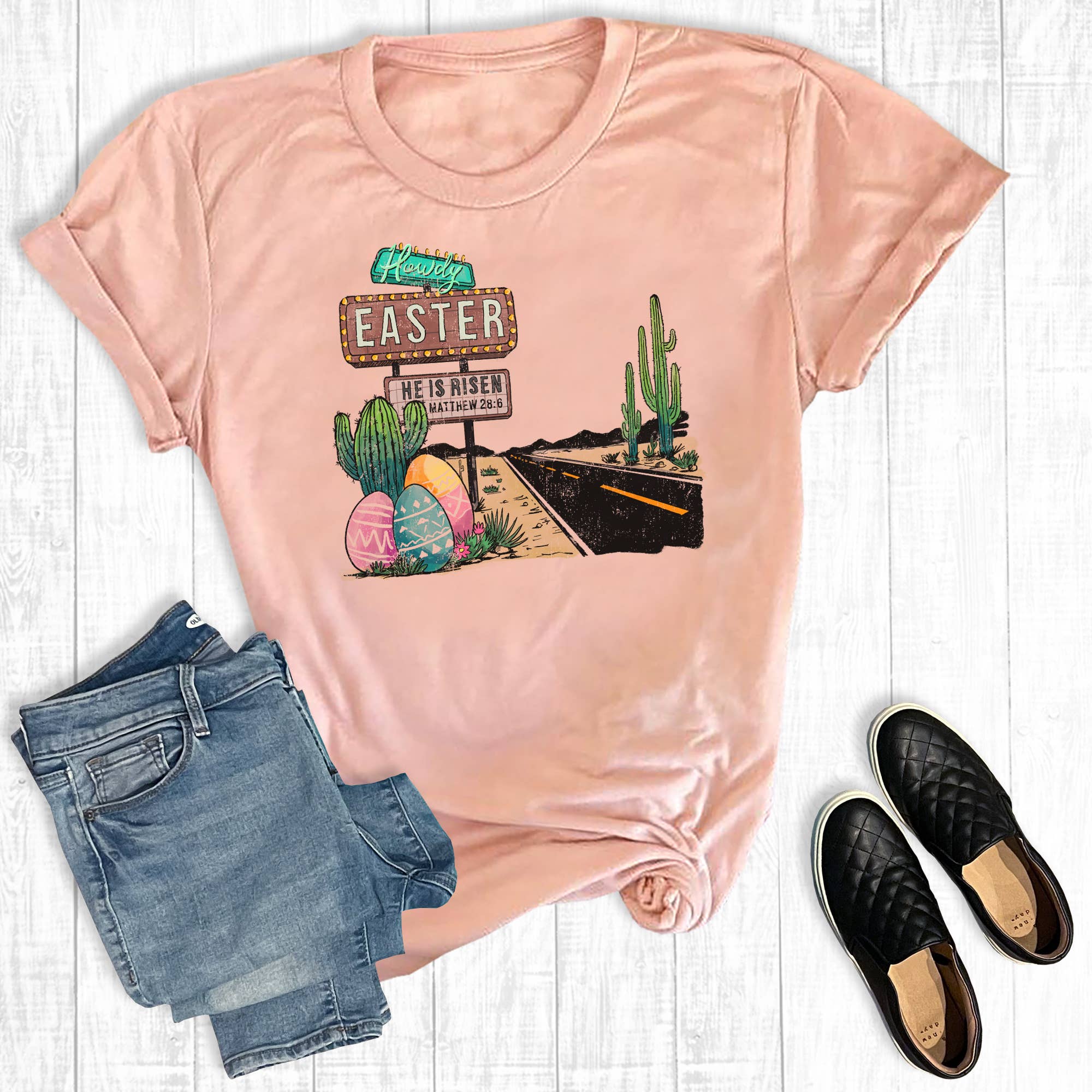 Western Howdy Easter Graphic - Adult & Kids T-Shirts, Sweatshirts & Hoodies apparel design preview 1