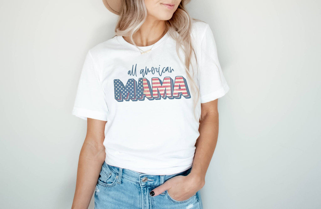 All American Mama Patriotic - Adult & Kids T-Shirts, Sweatshirts & Hoodies apparel design preview 1