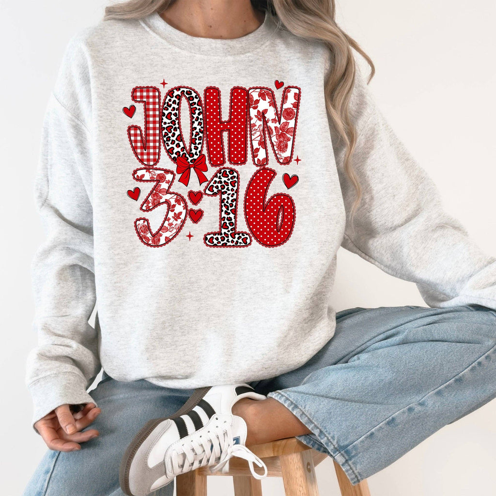 John 3-16, Valentine's Day, Love, Leopard Print - Adult & Kids T-Shirts, Sweatshirts & Hoodies apparel design preview 1