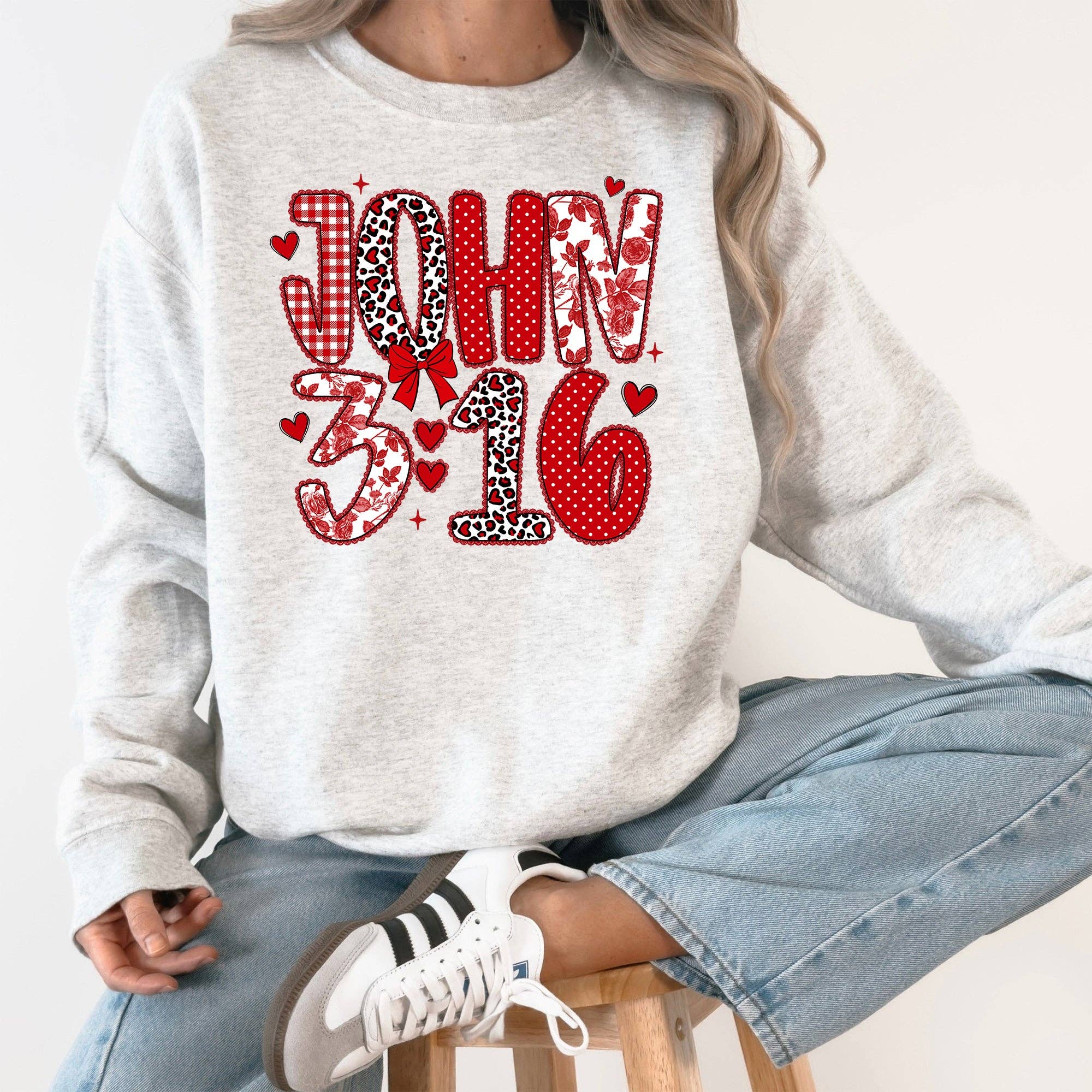 John 3-16, Valentine's Day, Love, Leopard Print - Adult & Kids T-Shirts, Sweatshirts & Hoodies apparel design preview 1