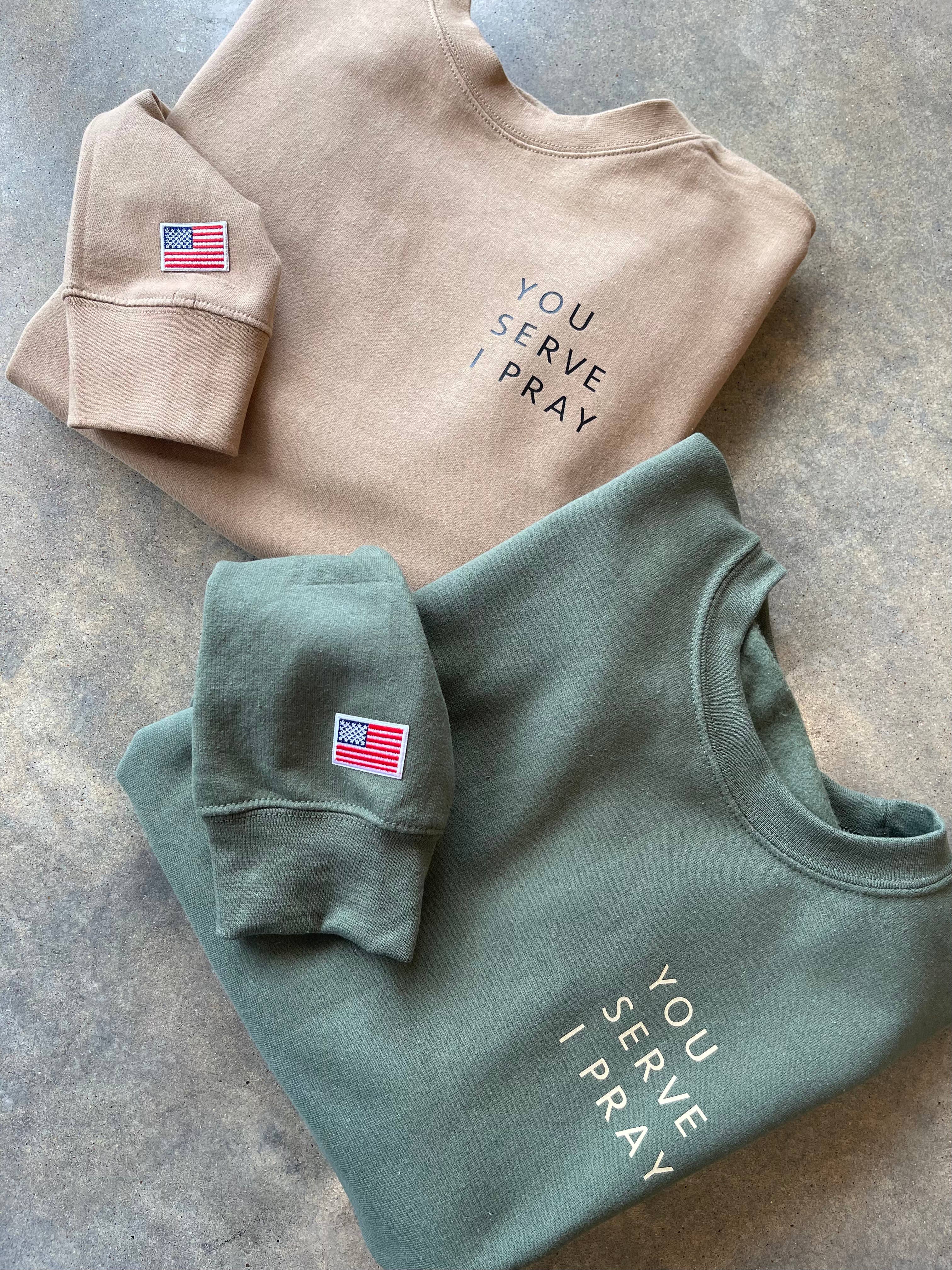 You Serve I Pray Military Family Apparel - Adult & Kids T-Shirts, Sweatshirts & Hoodies apparel design preview 1