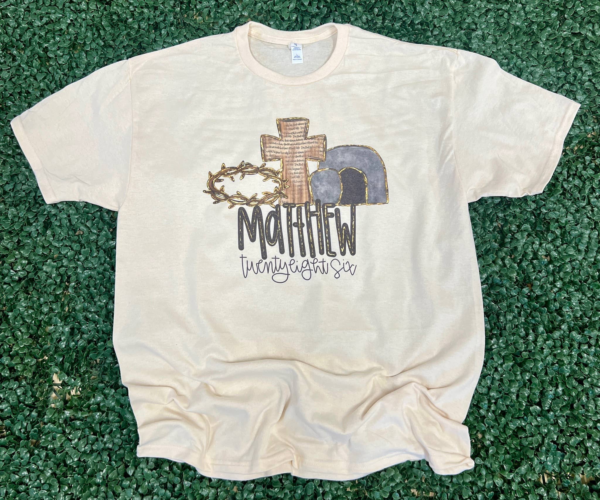 Matthew 28:6 On Cream - Adult & Kids T-Shirts, Sweatshirts & Hoodies apparel design preview 1