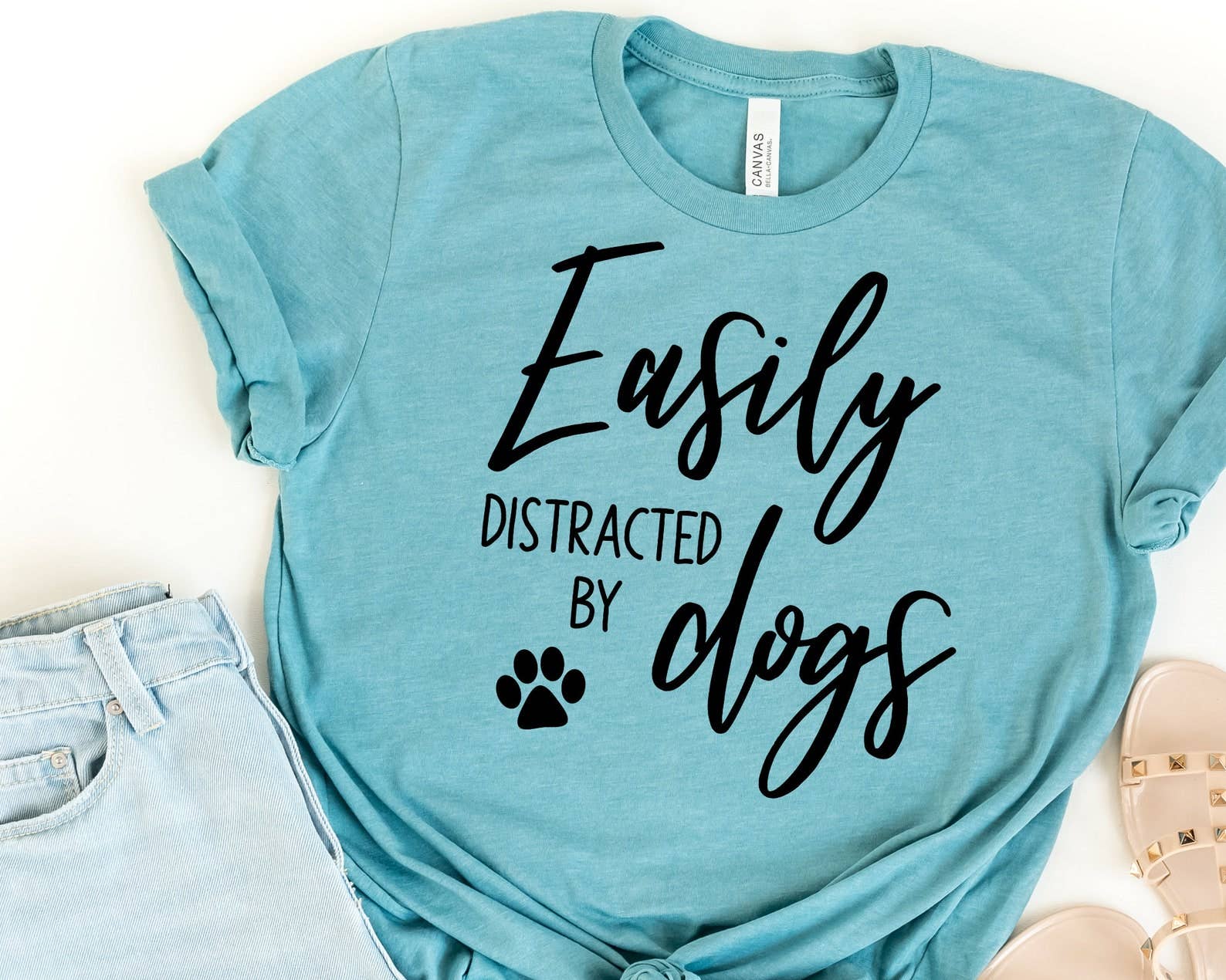 Easily Distracted By Dogs - Adult & Kids T-Shirts, Sweatshirts & Hoodies apparel design preview 1