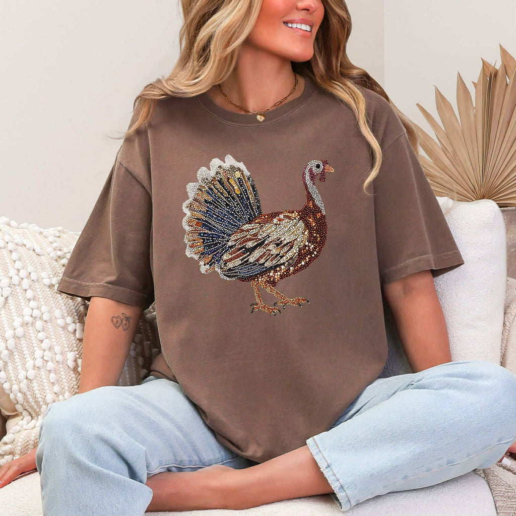 Faux Rhinestone Turkey - Adult & Kids T-Shirts, Sweatshirts & Hoodies apparel design preview 1