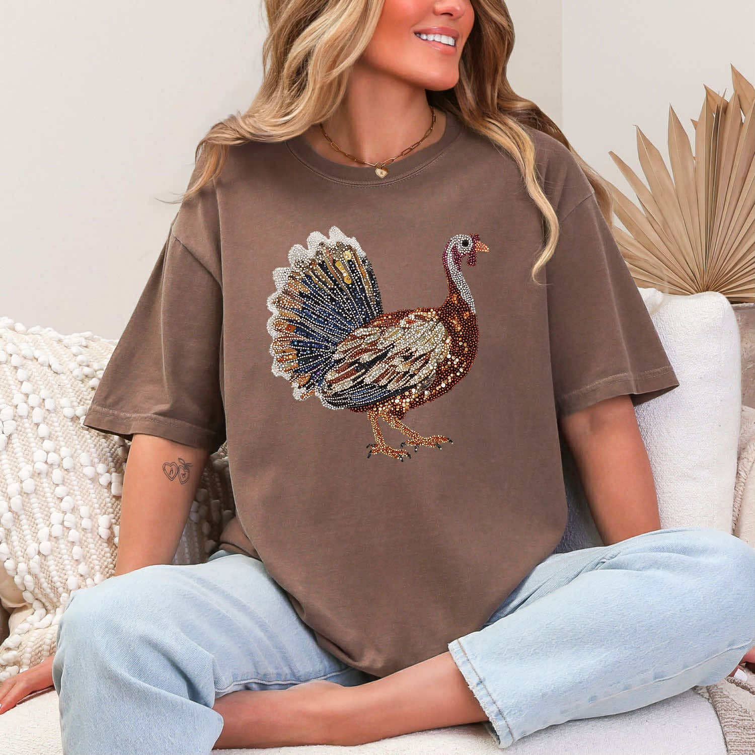 Faux Rhinestone Turkey - Adult & Kids T-Shirts, Sweatshirts & Hoodies apparel design preview 1