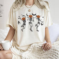 Dancing Pumpkin Skeletons Halloween Black Print - Adult & Kids T-Shirts, Sweatshirts & Hoodies apparel design preview 1