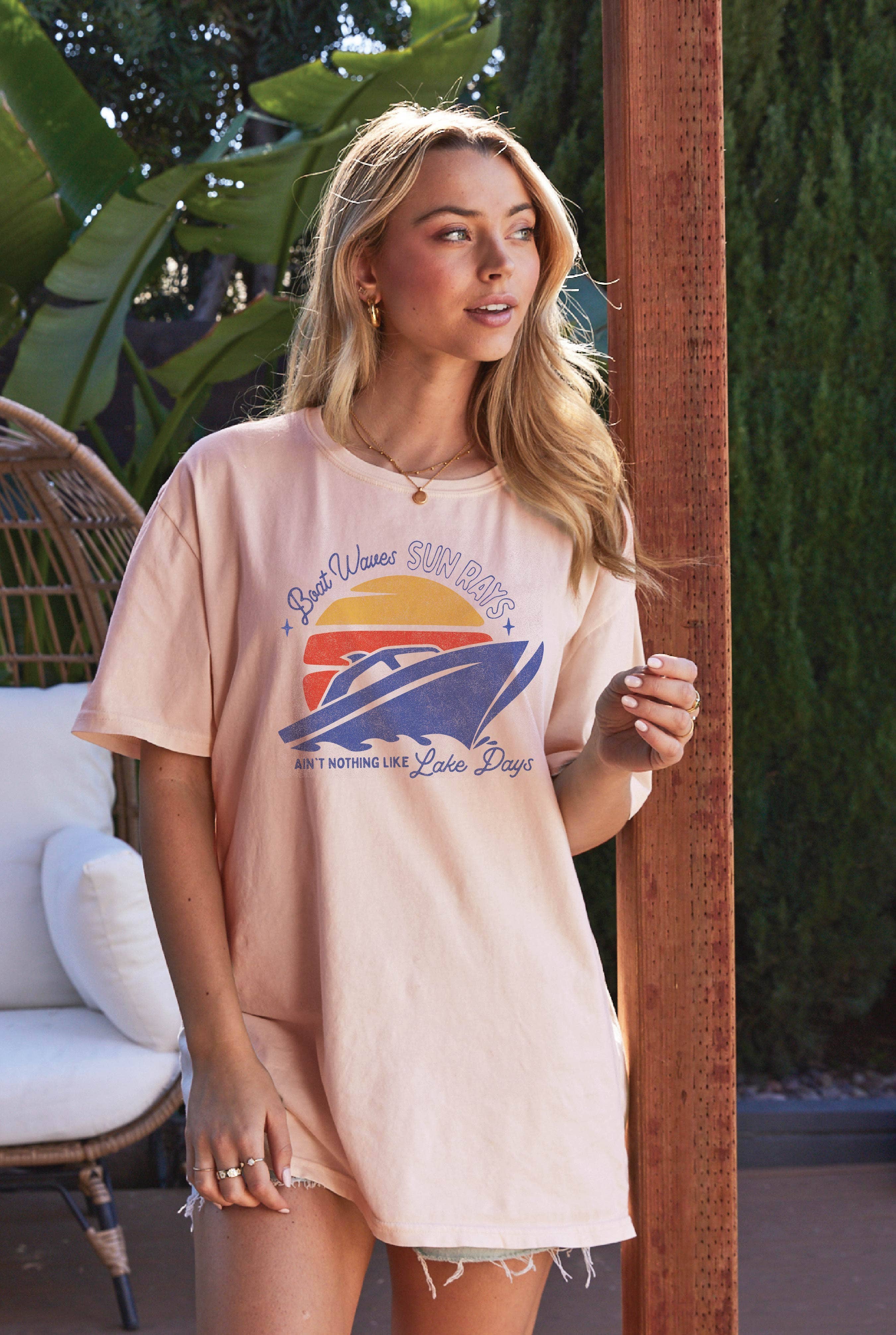 Boat Waves Mineral Oversized Graphic Top - Adult & Kids T-Shirts, Sweatshirts & Hoodies apparel design preview 1