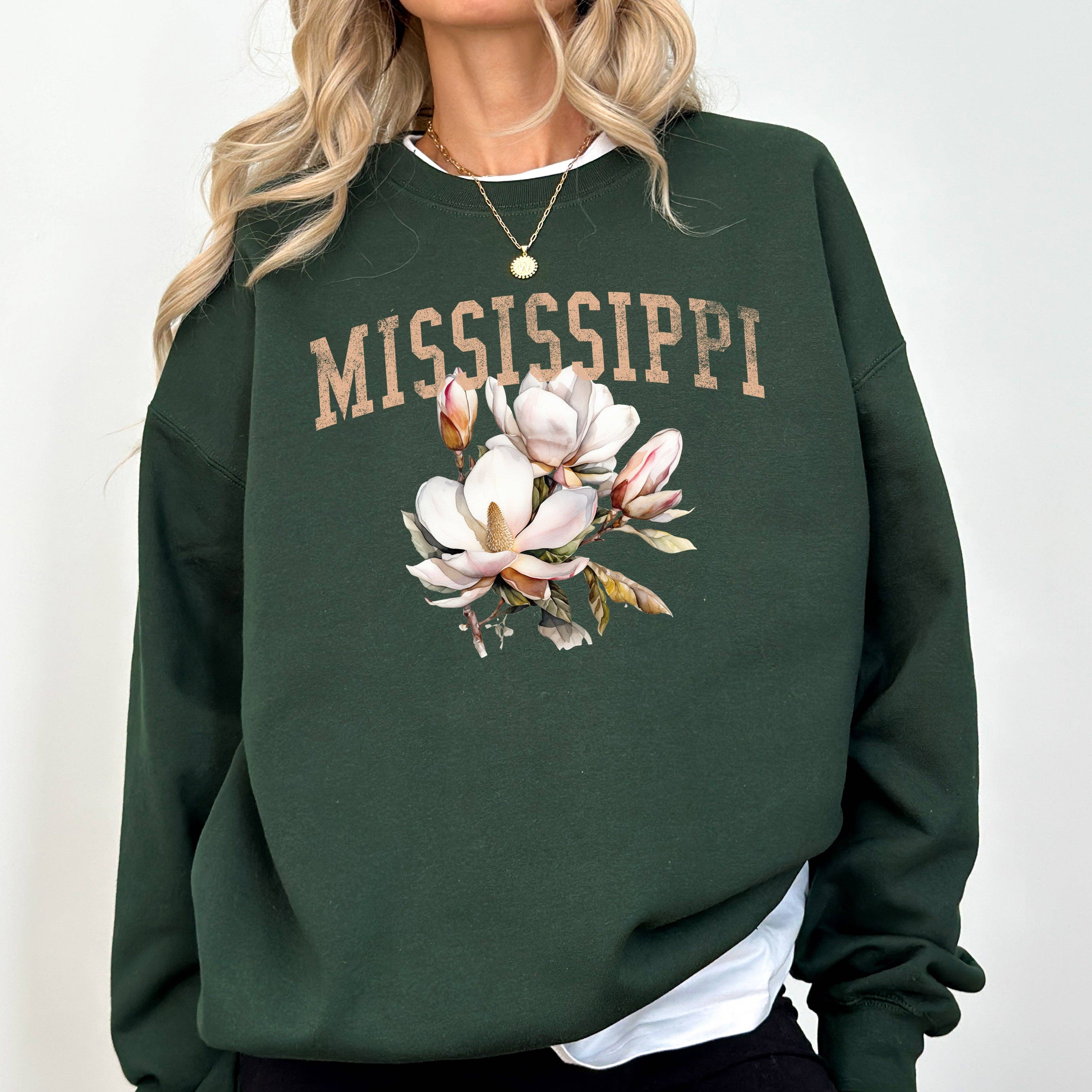 Mississippi State Flower - Adult & Kids T-Shirts, Sweatshirts & Hoodies apparel design preview 1