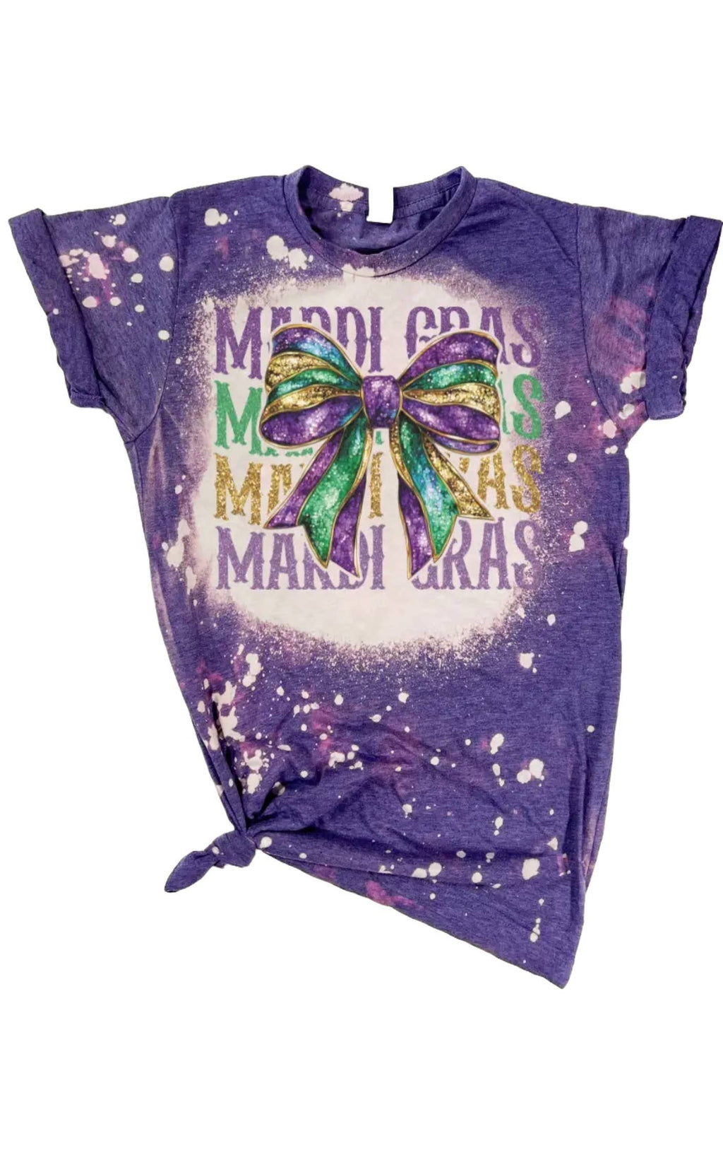 Mardi Gras Bow Vintage Bleached - Adult & Kids T-Shirts, Sweatshirts & Hoodies apparel design preview 1