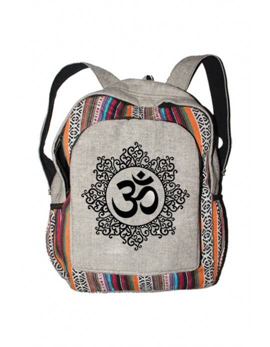 Om Print Cotton Backpack (Code-387) - Adult & Kids T-Shirts, Sweatshirts & Hoodies apparel design preview 1