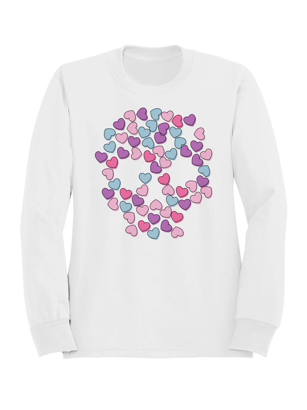 Heart-Filled Peace Symbol Women's - Adult & Kids T-Shirts, Sweatshirts & Hoodies apparel design preview 1