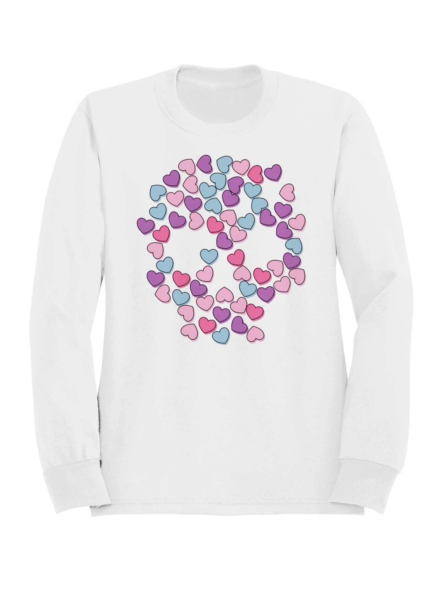 Heart-Filled Peace Symbol Women's - Adult & Kids T-Shirts, Sweatshirts & Hoodies apparel design preview 1