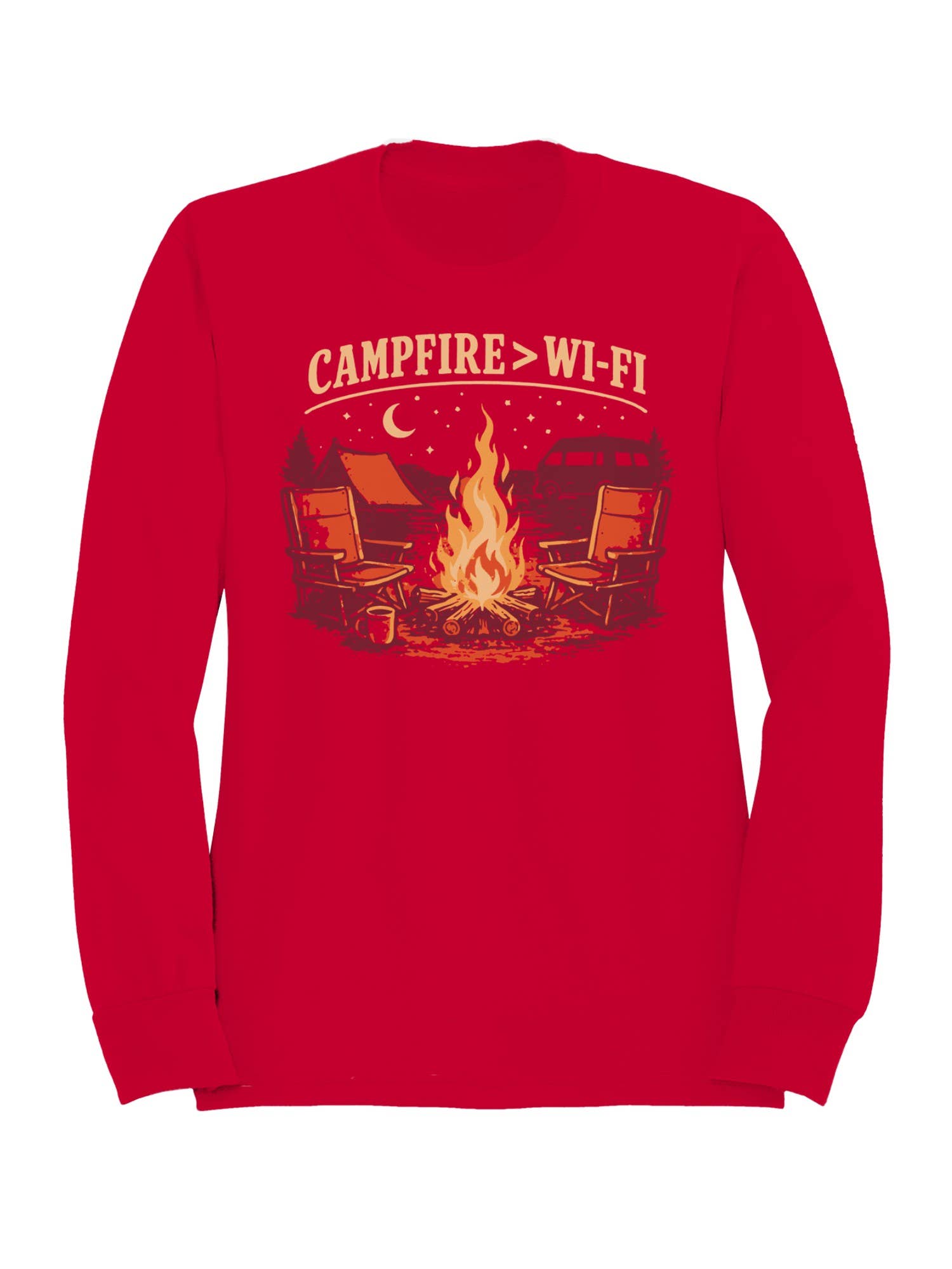 Roadtrip USA Campfire Adventure Over Wifi Men's - Adult & Kids T-Shirts, Sweatshirts & Hoodies apparel design preview 1