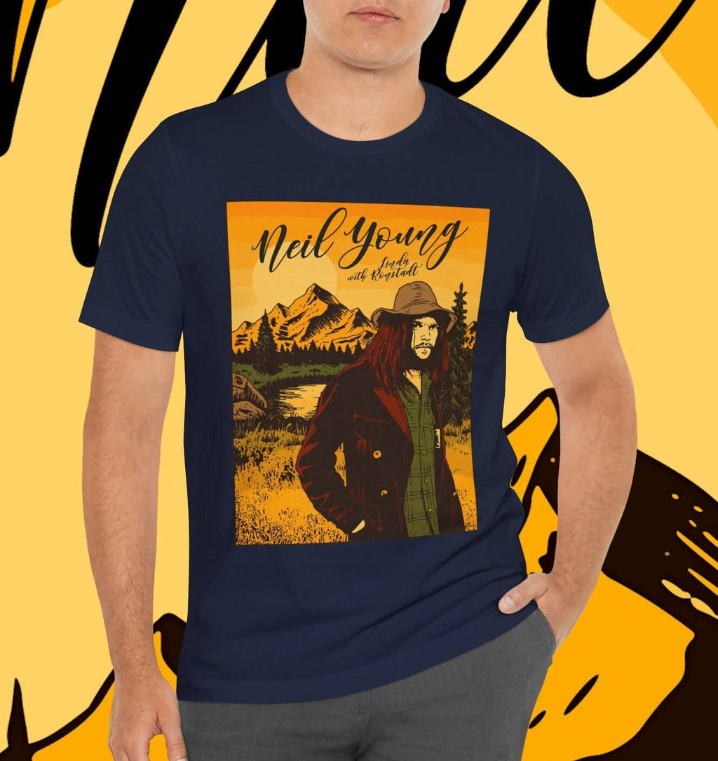 Neil Young 1973 Chicago Concert Folk Rock Singer - Adult & Kids T-Shirts, Sweatshirts & Hoodies apparel design preview 1