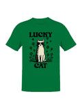 St. Patrick's Day Lucky Cat in Shades Men's - Adult & Kids T-Shirts, Sweatshirts & Hoodies apparel design preview 1