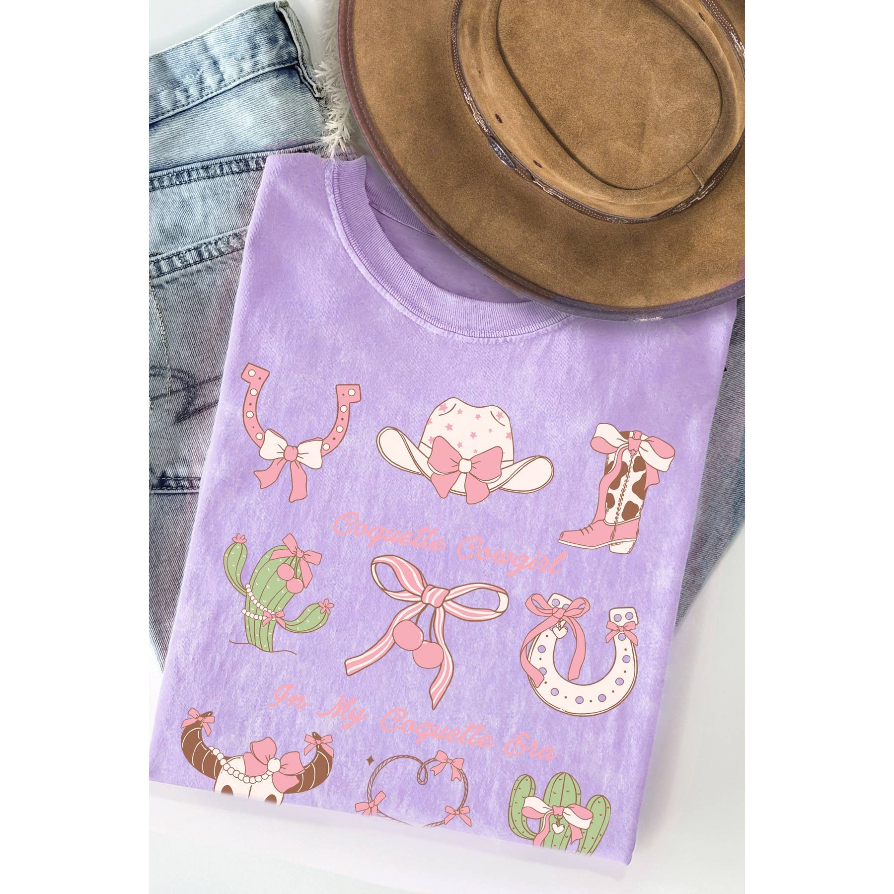 Conquette Cowgirl in My Era Mineral Washed T - Adult & Kids T-Shirts, Sweatshirts & Hoodies apparel design preview 1