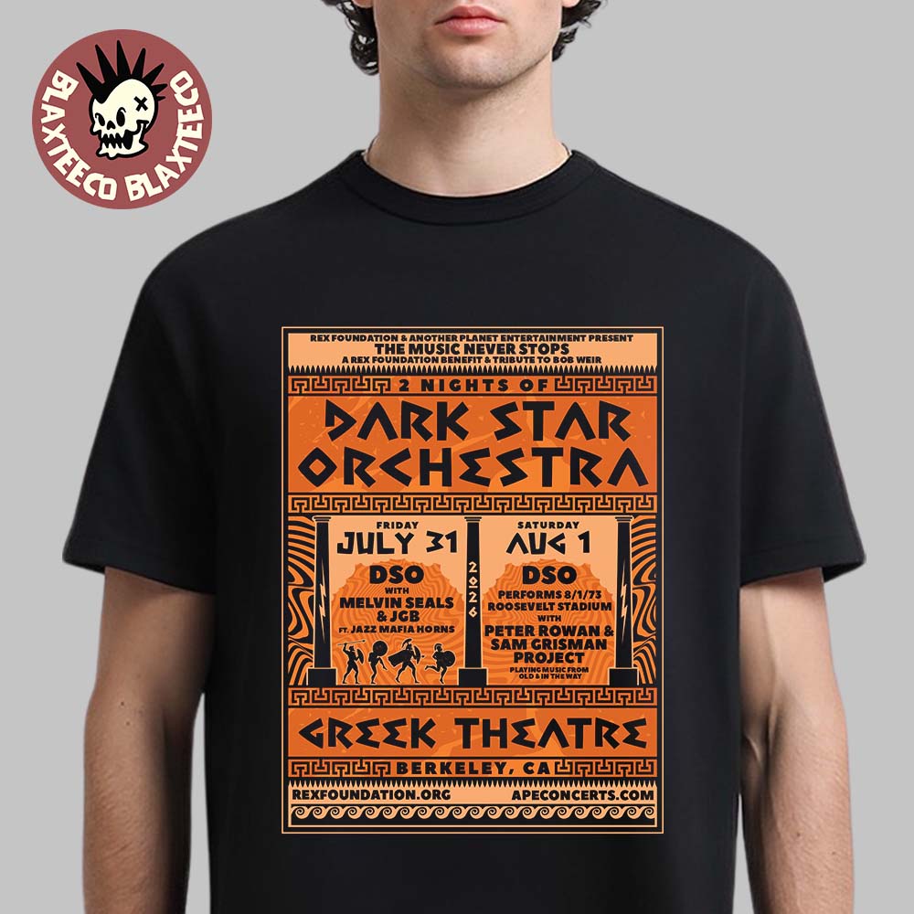 2 Nights Of Dark Star Orchestra In Berkeley - Adult & Kids T-Shirts, Sweatshirts & Hoodies apparel design preview 1