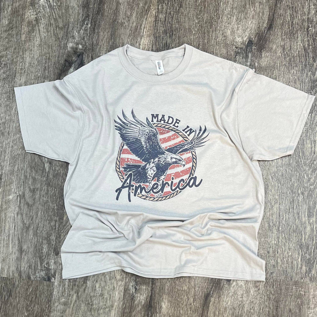 Made in America Eagle On Silver - Adult & Kids T-Shirts, Sweatshirts & Hoodies apparel design preview 1