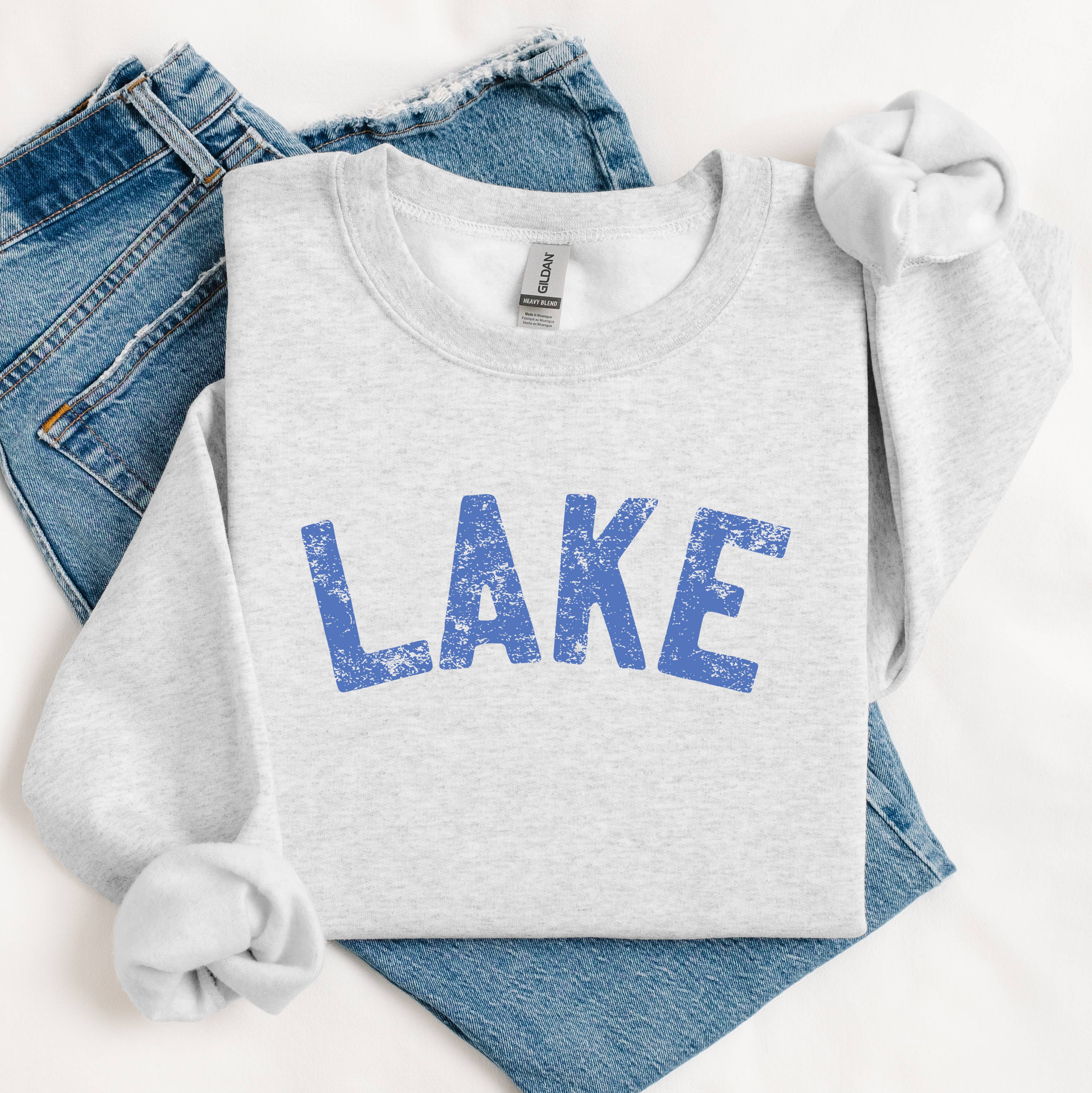 Lake Graphic Vintage Blue Crewneck Unise - Adult & Kids T-Shirts, Sweatshirts & Hoodies apparel design preview 1
