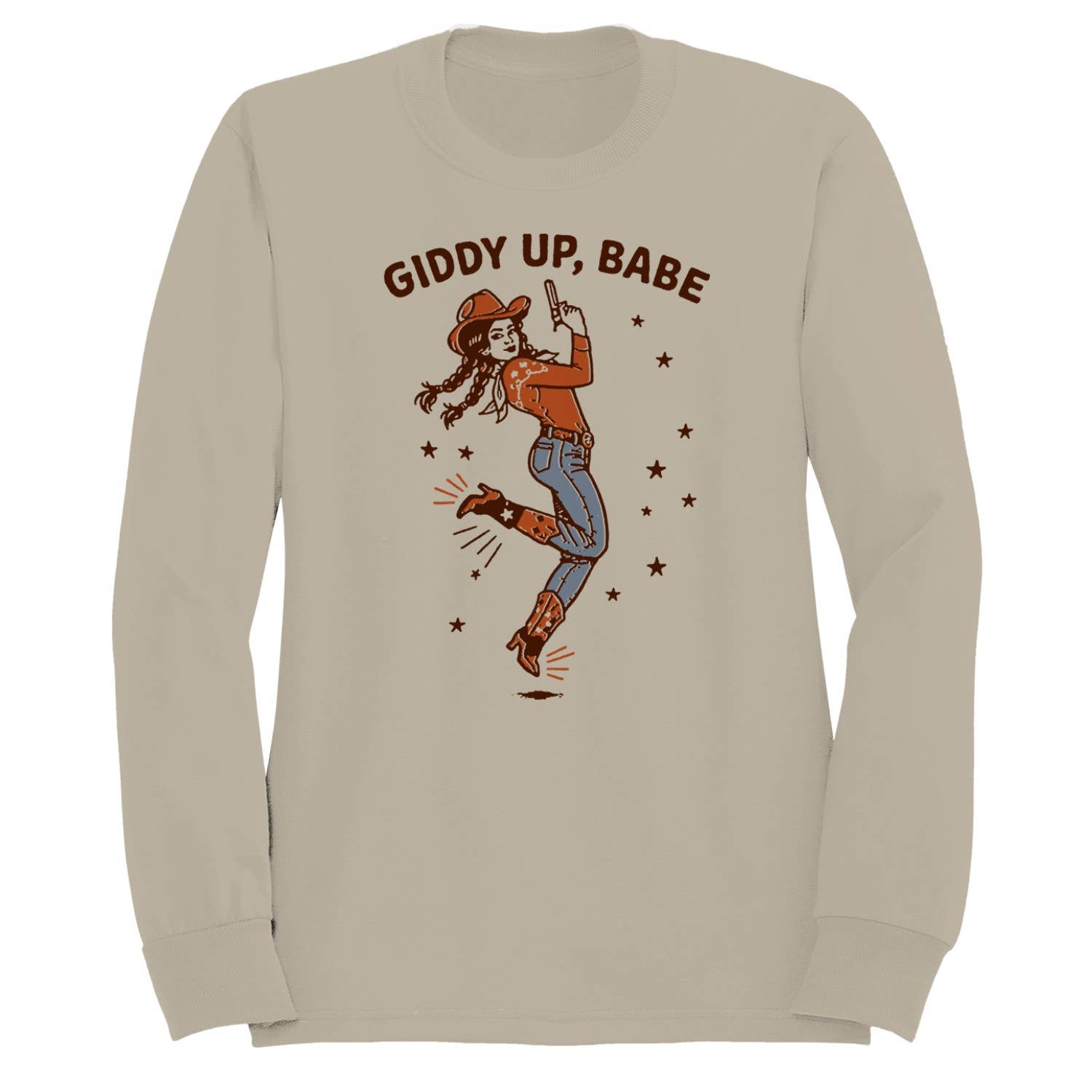 Giddy Up Cowgirl Babe Women's Sand - Adult & Kids T-Shirts, Sweatshirts & Hoodies apparel design preview 1