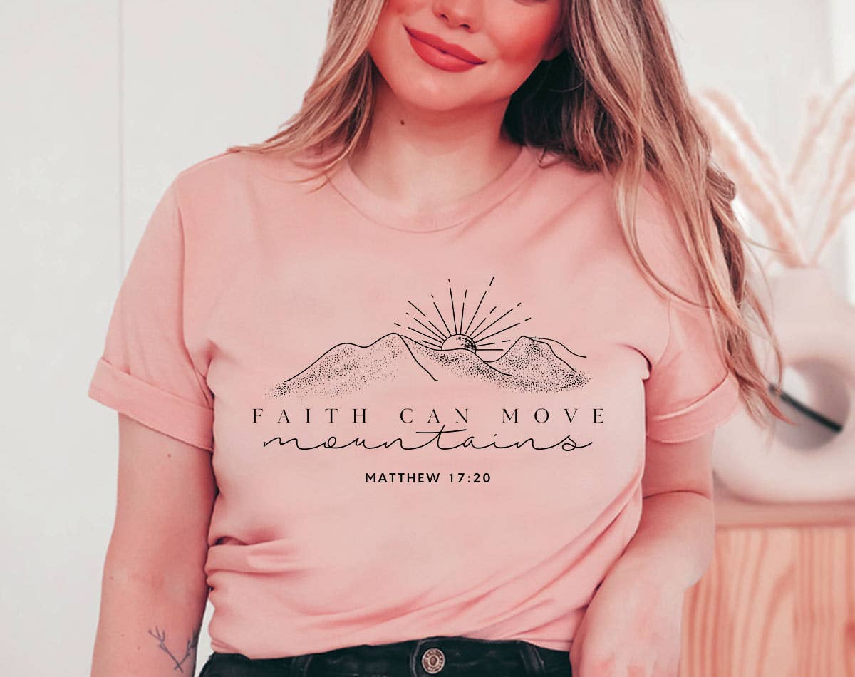 Faith Can Move Mountains Bible Verse - Adult & Kids T-Shirts, Sweatshirts & Hoodies apparel design preview 1