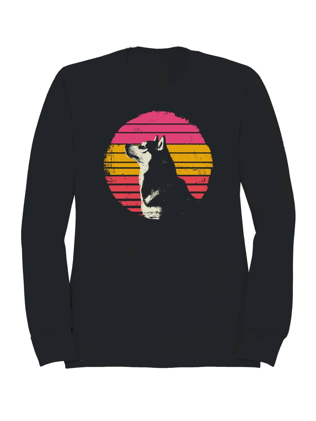 Retro Husky Sunset Vibes Men's - Adult & Kids T-Shirts, Sweatshirts & Hoodies apparel design preview 1