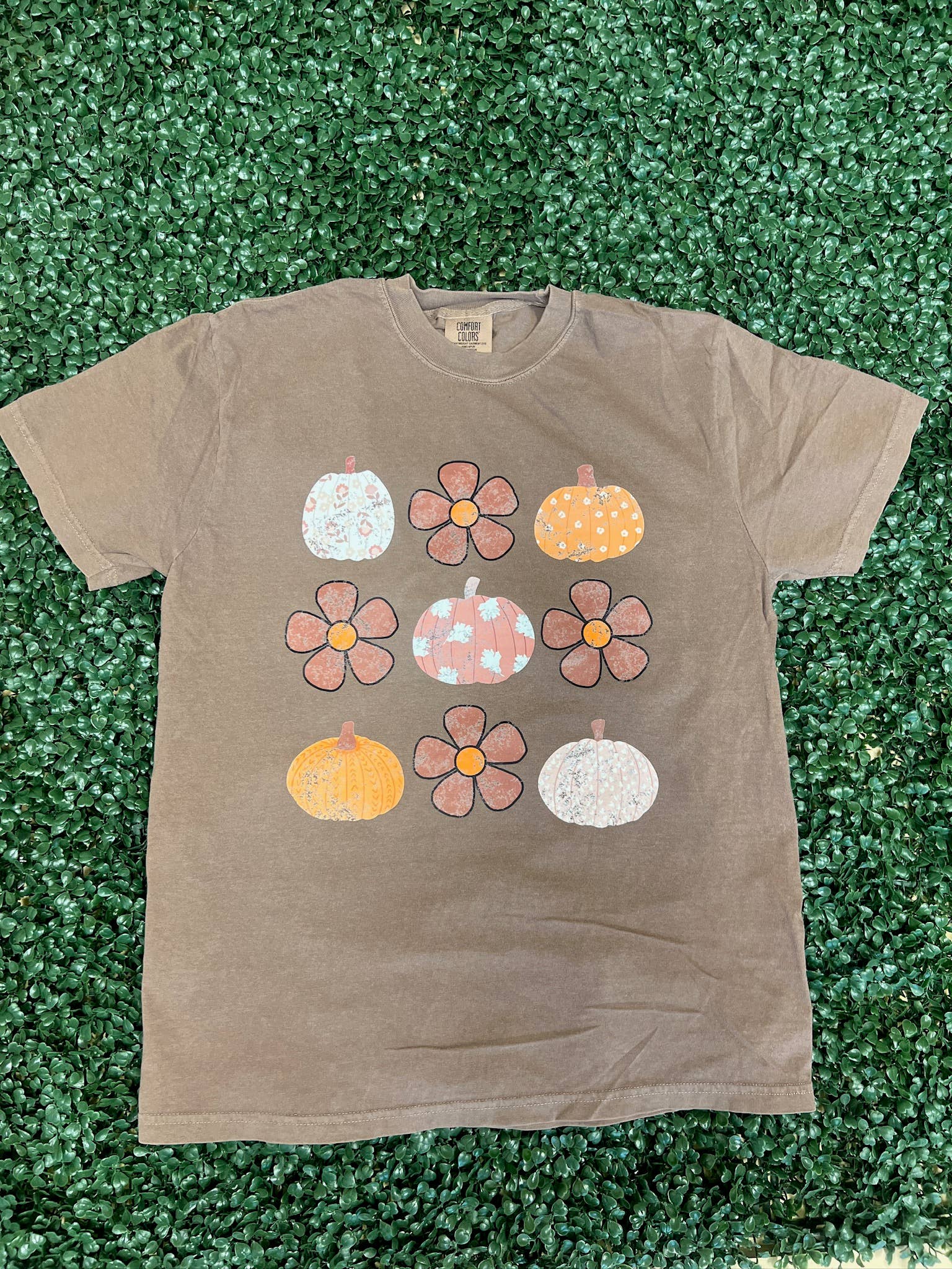 Flowers and Pumpkins Coquette On Comfort Colors - Adult & Kids T-Shirts, Sweatshirts & Hoodies apparel design preview 1