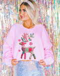Grannys Quilted Reindeer Faux Patchwork - Adult & Kids T-Shirts, Sweatshirts & Hoodies apparel design preview 1