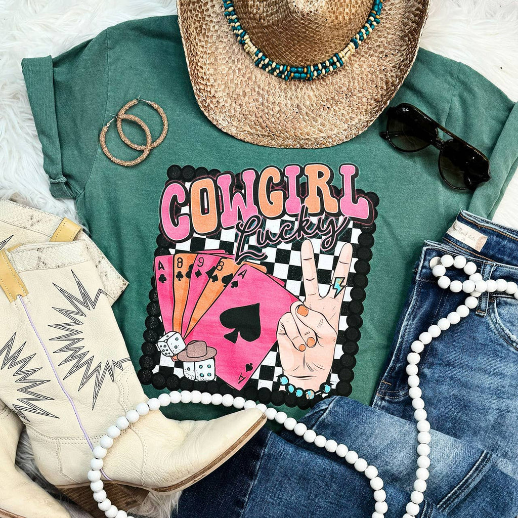 Cowgirl Lucky - Adult & Kids T-Shirts, Sweatshirts & Hoodies apparel design preview 1