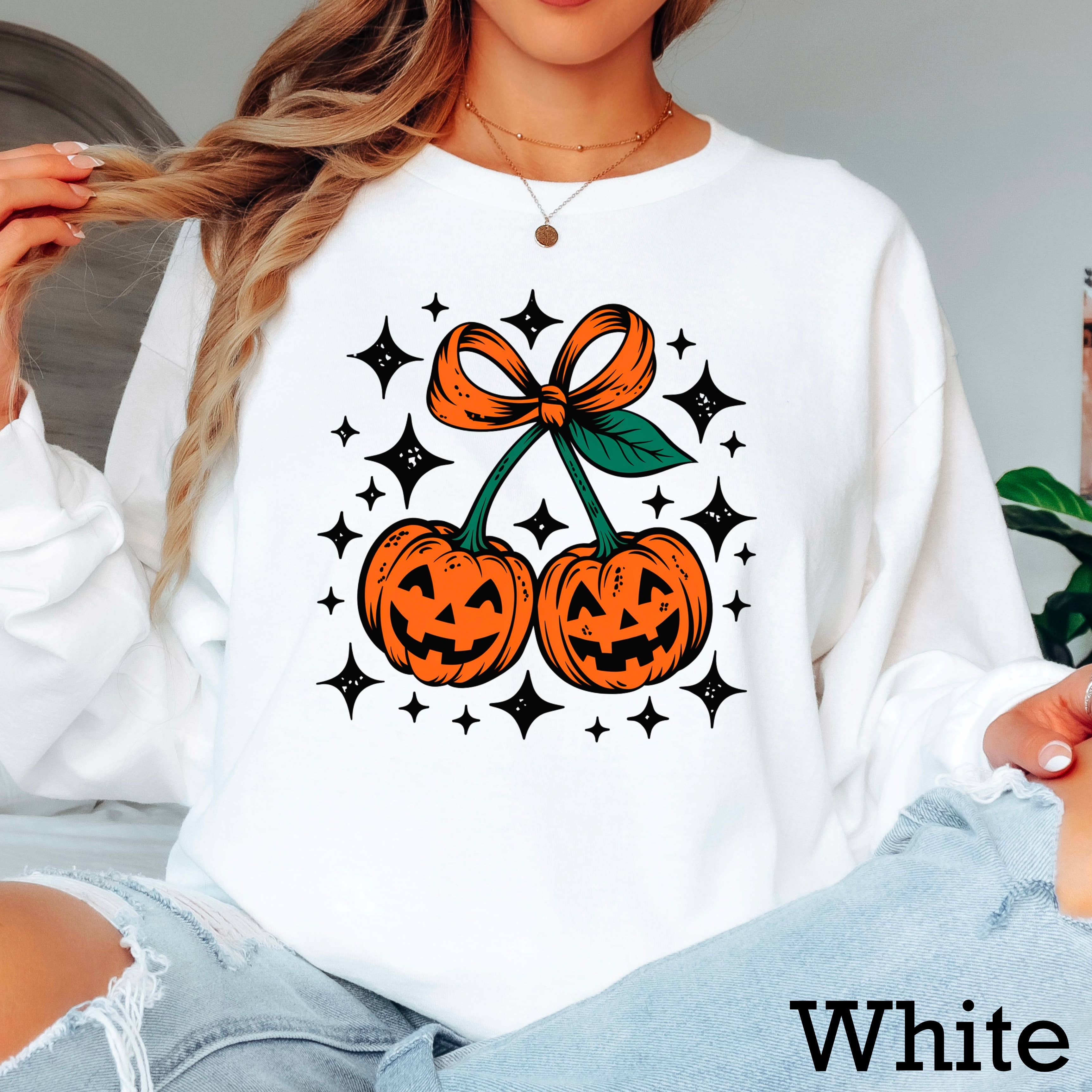 Halloween 2025 Pumpkins Bow Gildan - Adult & Kids T-Shirts, Sweatshirts & Hoodies apparel design preview 1