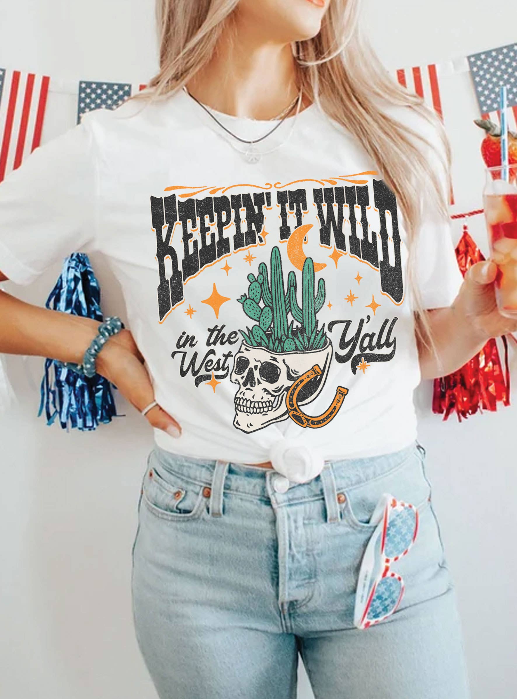 Keepin' It Wild in the West Y'all Graphic - Adult & Kids T-Shirts, Sweatshirts & Hoodies apparel design preview 1