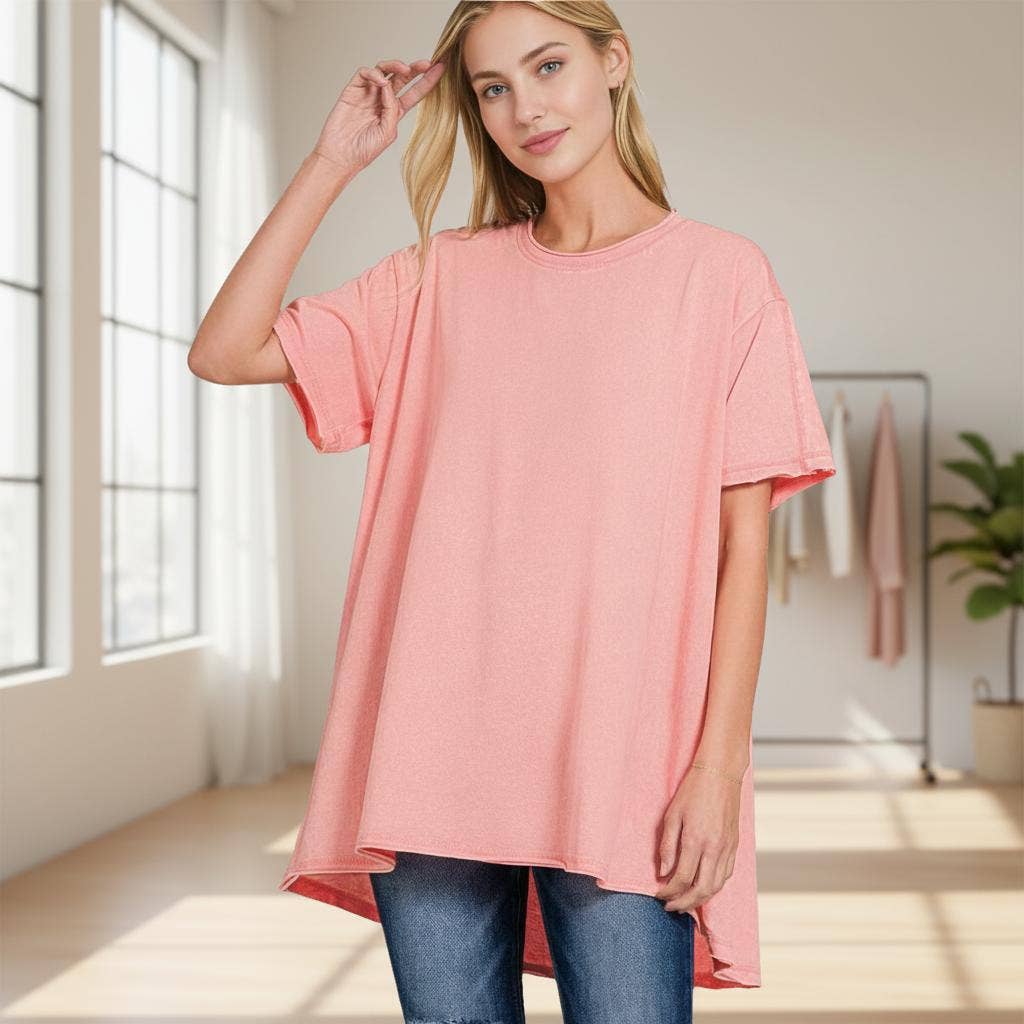 1224 Washed Cotton Drop Shoulder Oversized Top - Adult & Kids T-Shirts, Sweatshirts & Hoodies apparel design preview 1