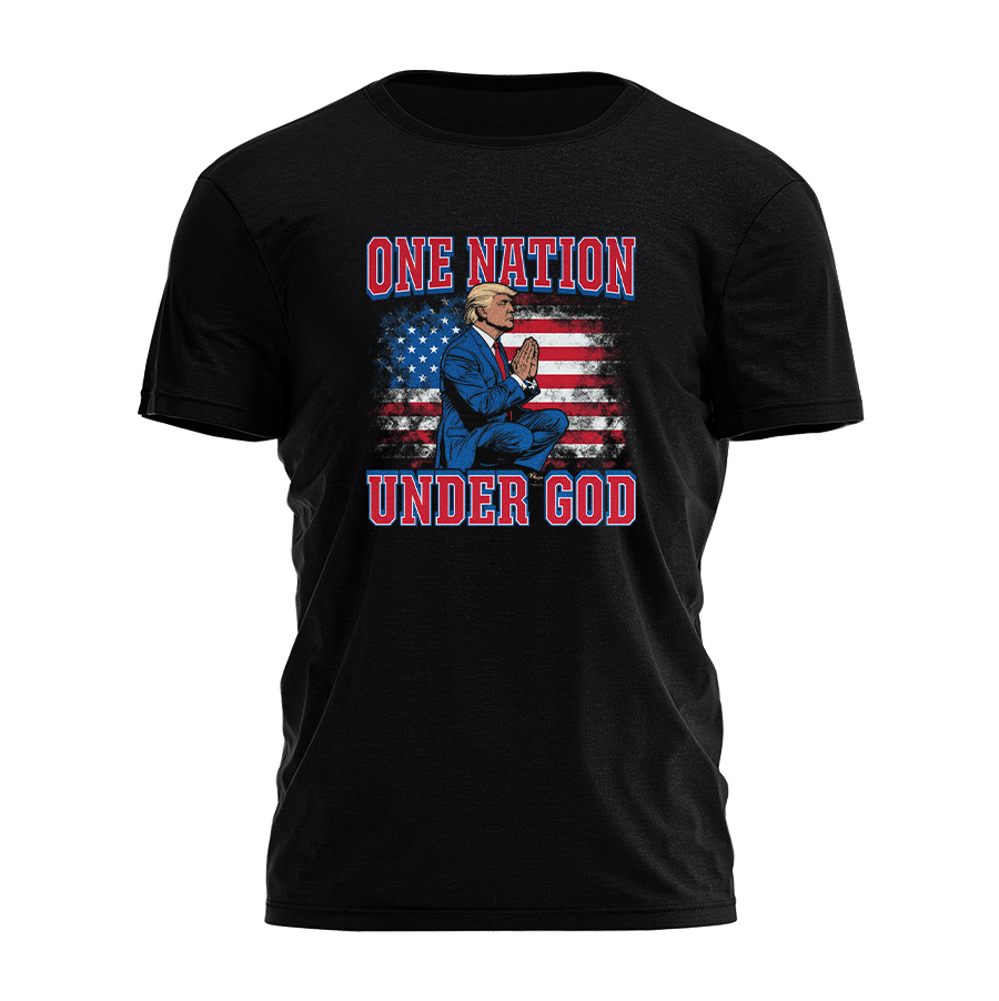 One Nation Under God Trump Illustration 3608 - Adult & Kids T-Shirts, Sweatshirts & Hoodies apparel design preview 1