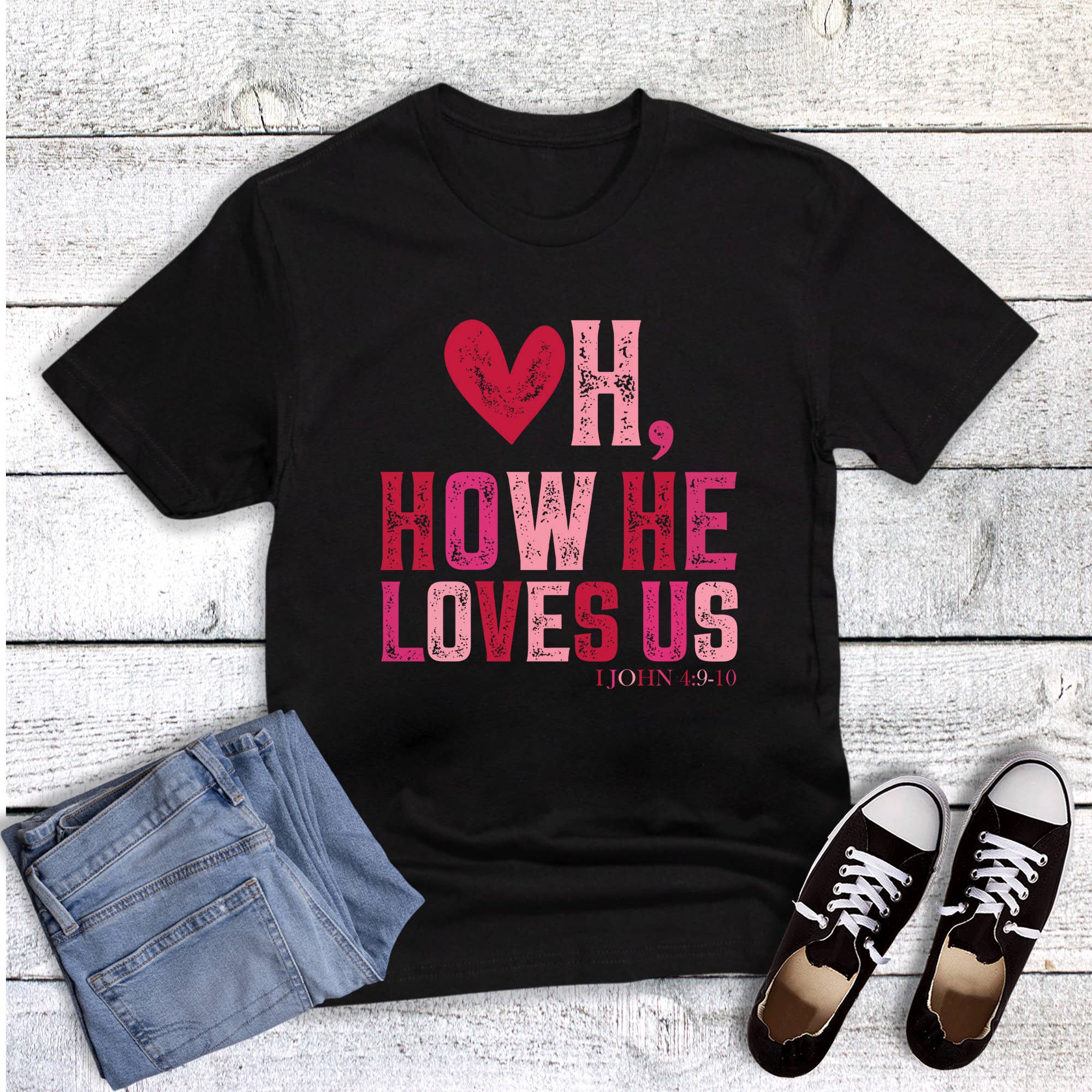 Valentine Faith Oh How He Loves Graphic - Adult & Kids T-Shirts, Sweatshirts & Hoodies apparel design preview 1