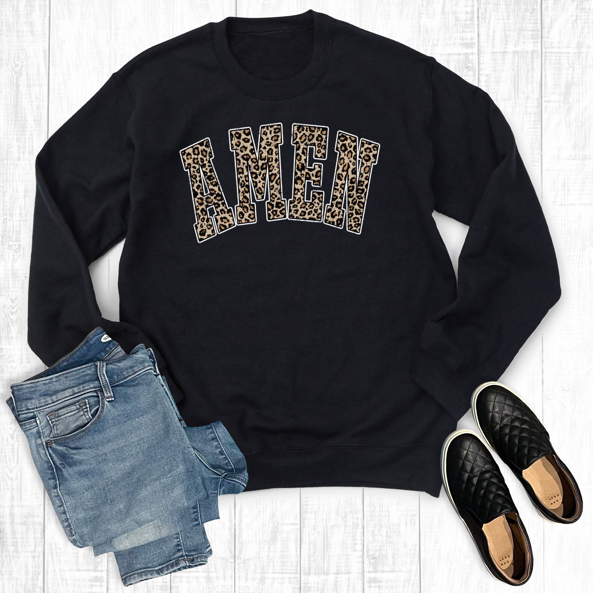 Christian Leopard Amen - Adult & Kids T-Shirts, Sweatshirts & Hoodies apparel design preview 1