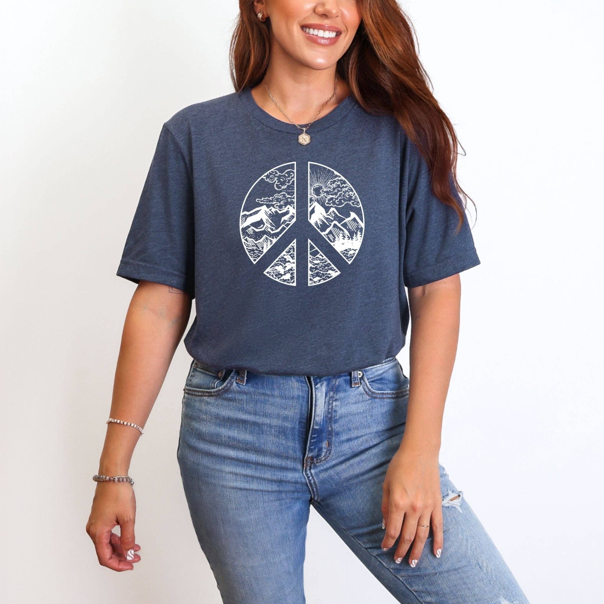 Peace Sign Mountain Graphic 002 - Adult & Kids T-Shirts, Sweatshirts & Hoodies apparel design preview 1