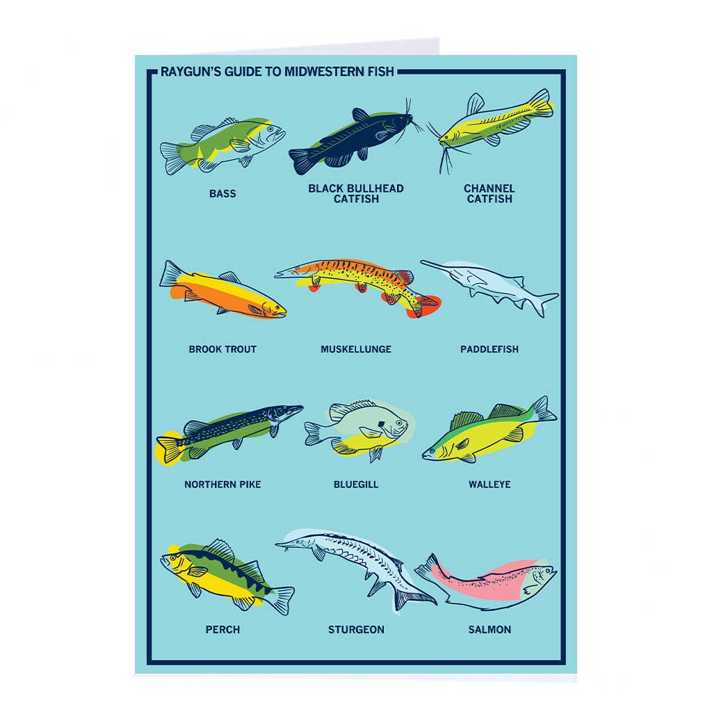 Midwestern Fish Greeting Card - Adult & Kids T-Shirts, Sweatshirts & Hoodies apparel design preview 1