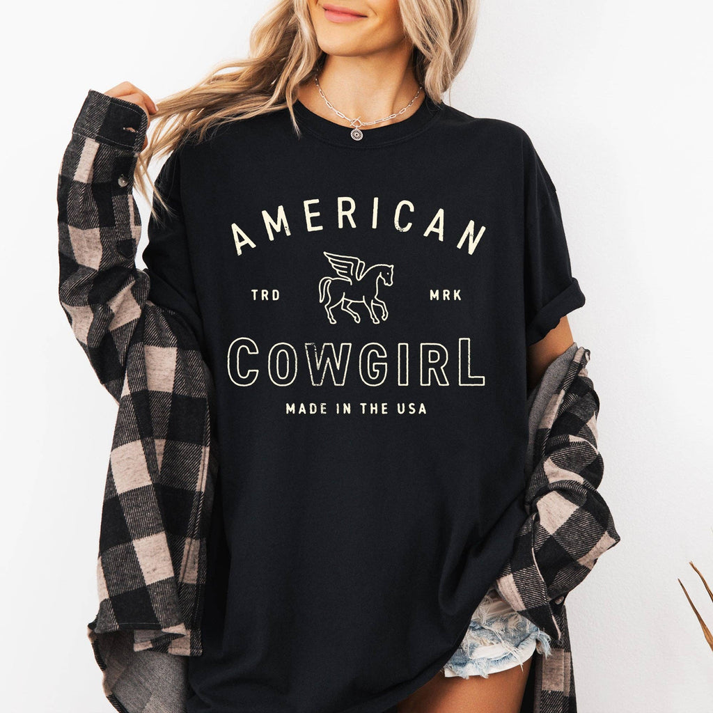 American Cowgirl, Retro, Western, Country, Vintage - Adult & Kids T-Shirts, Sweatshirts & Hoodies apparel design preview 1