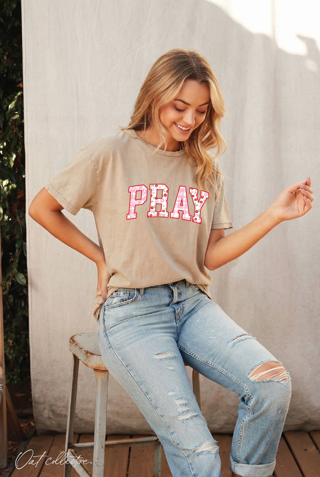Pray with Pattern Mineral Graphic Top - Adult & Kids T-Shirts, Sweatshirts & Hoodies apparel design preview 1