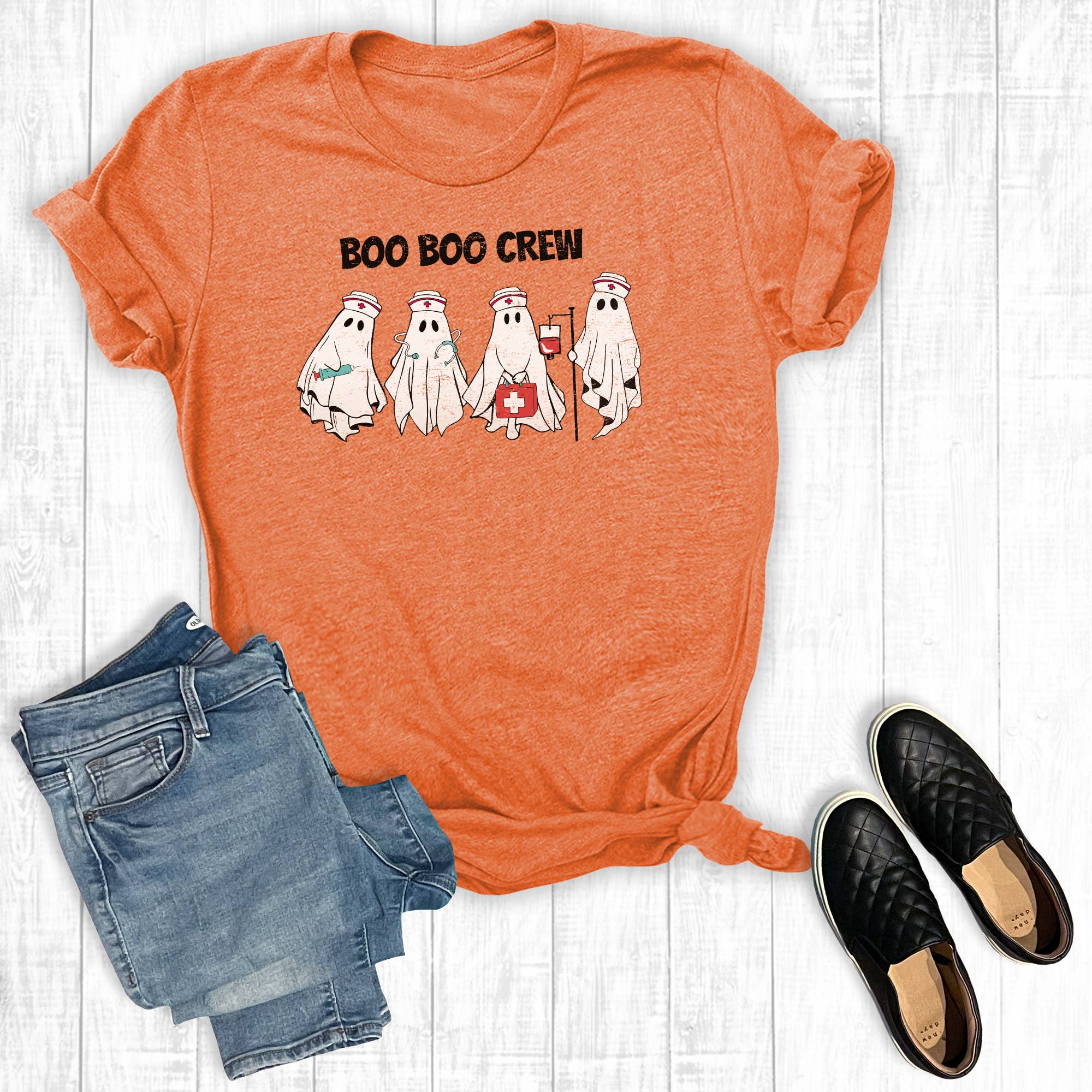 Halloween Nurse Boo Crew Graphic - Adult & Kids T-Shirts, Sweatshirts & Hoodies apparel design preview 1