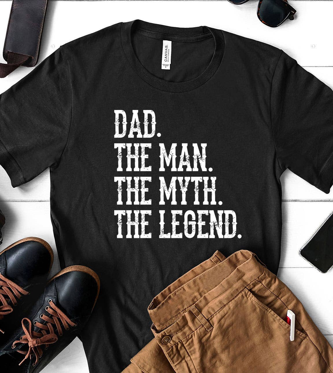 Dad the Man Father's Day Legend Gift Fun Cute - Adult & Kids T-Shirts, Sweatshirts & Hoodies apparel design preview 1