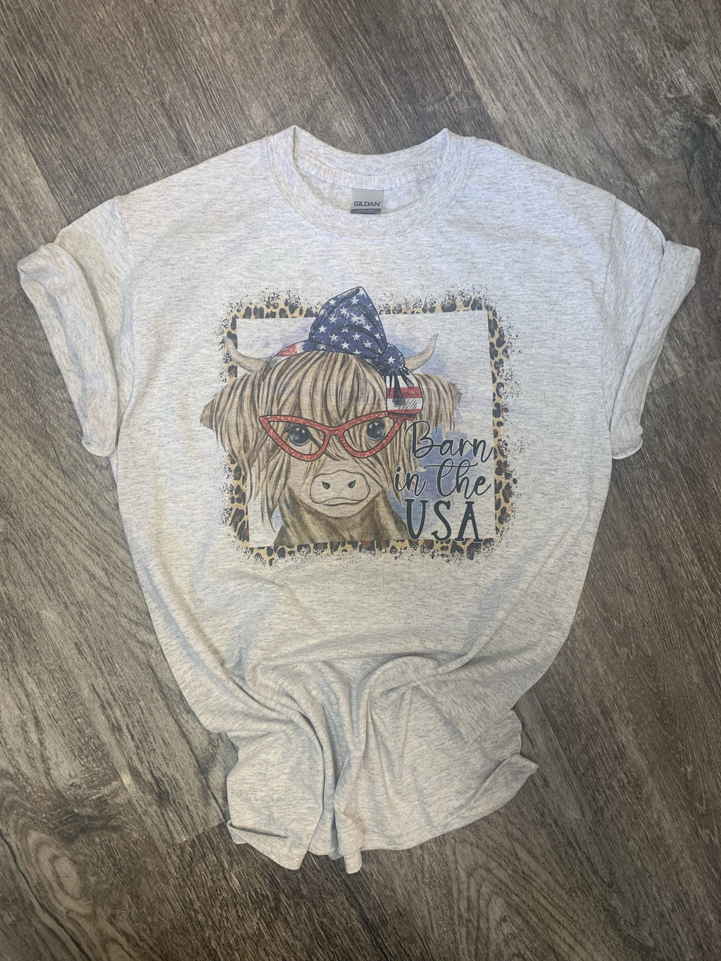 Barn in the USA On Ash Gray - Adult & Kids T-Shirts, Sweatshirts & Hoodies apparel design preview 1