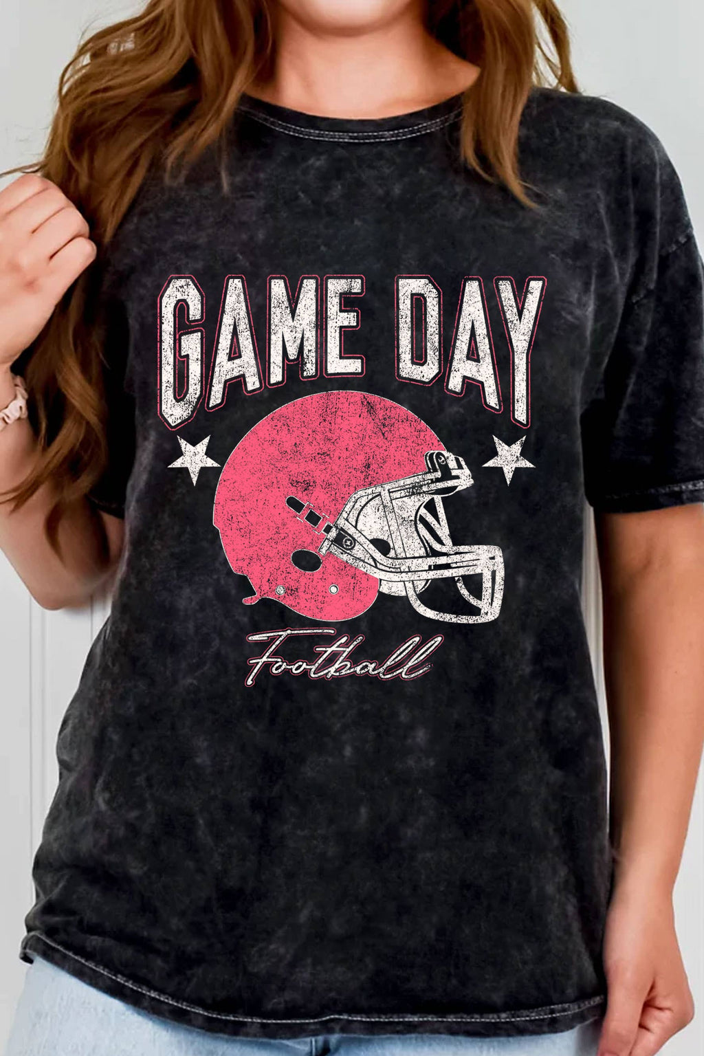 Game Day Football Pink Helmet Mineral Graphic - Adult & Kids T-Shirts, Sweatshirts & Hoodies apparel design preview 1