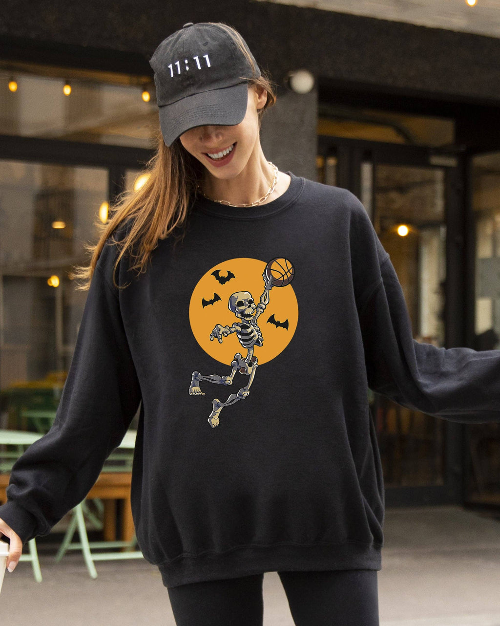 Basketball, Skeleton, Spooky, Funny, Halloween - Adult & Kids T-Shirts, Sweatshirts & Hoodies apparel design preview 1
