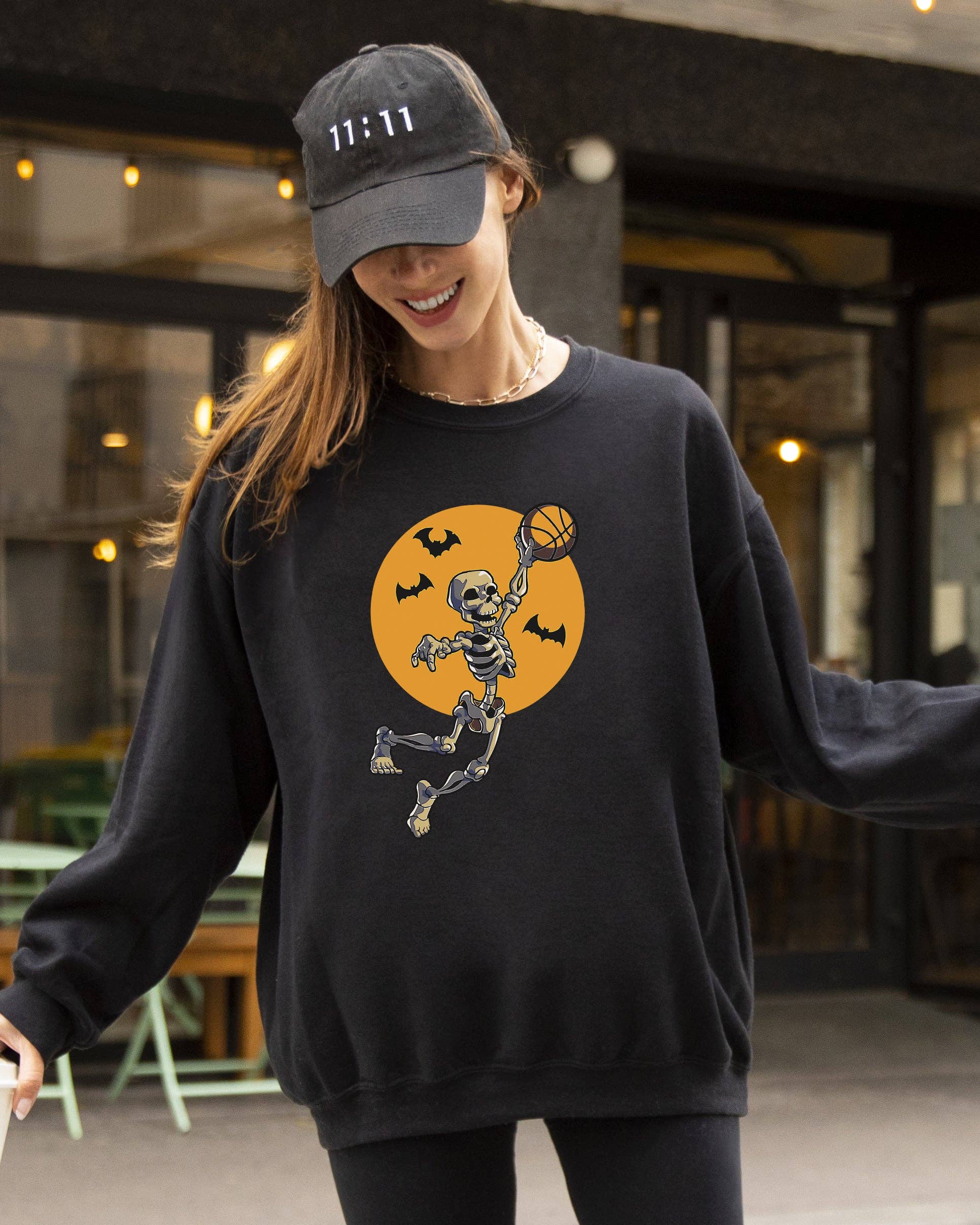 Basketball, Skeleton, Spooky, Funny, Halloween - Adult & Kids T-Shirts, Sweatshirts & Hoodies apparel design preview 1