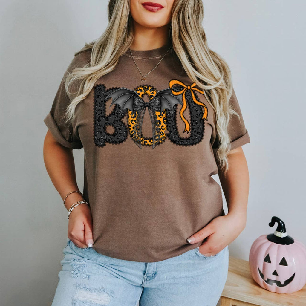Boo Faux Lace Coquette - Adult & Kids T-Shirts, Sweatshirts & Hoodies apparel design preview 1