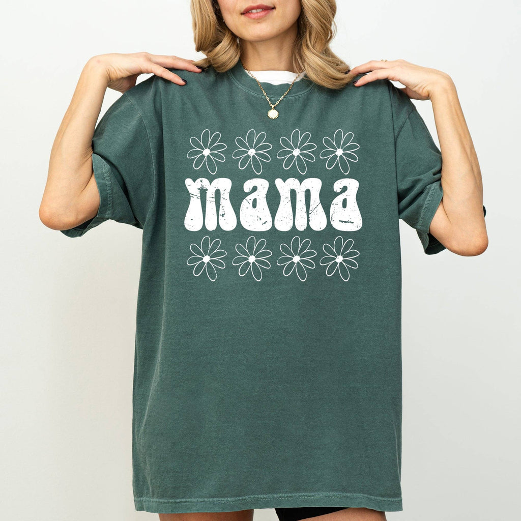Mama, Retro, Daisy, 70s, Flowers, Mother, Mom - Adult & Kids T-Shirts, Sweatshirts & Hoodies apparel design preview 1